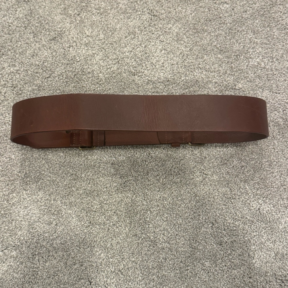Vintage BURBERRY Brown Adjustable Womens Leather Belt Equestrian Wide - Picture 9 of 10